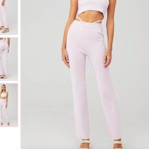 NWT 4th + Reckless Pink Ribbed Knit Lounge Pants Scorpios Fine Knit Trousers
